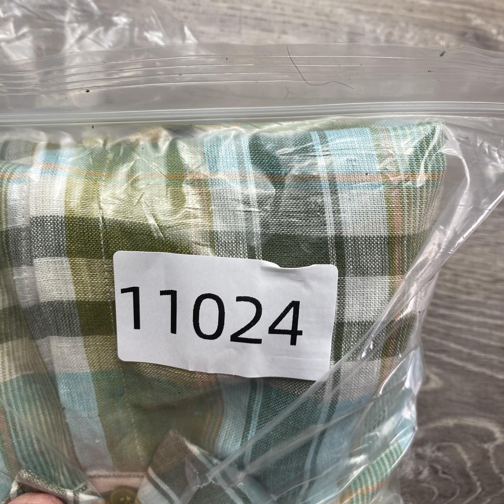 Lafayette 148 Shirt Womens Medium Green Plaid Linen 3/4 Sleeve New York Tunic - Picture 9 of 9